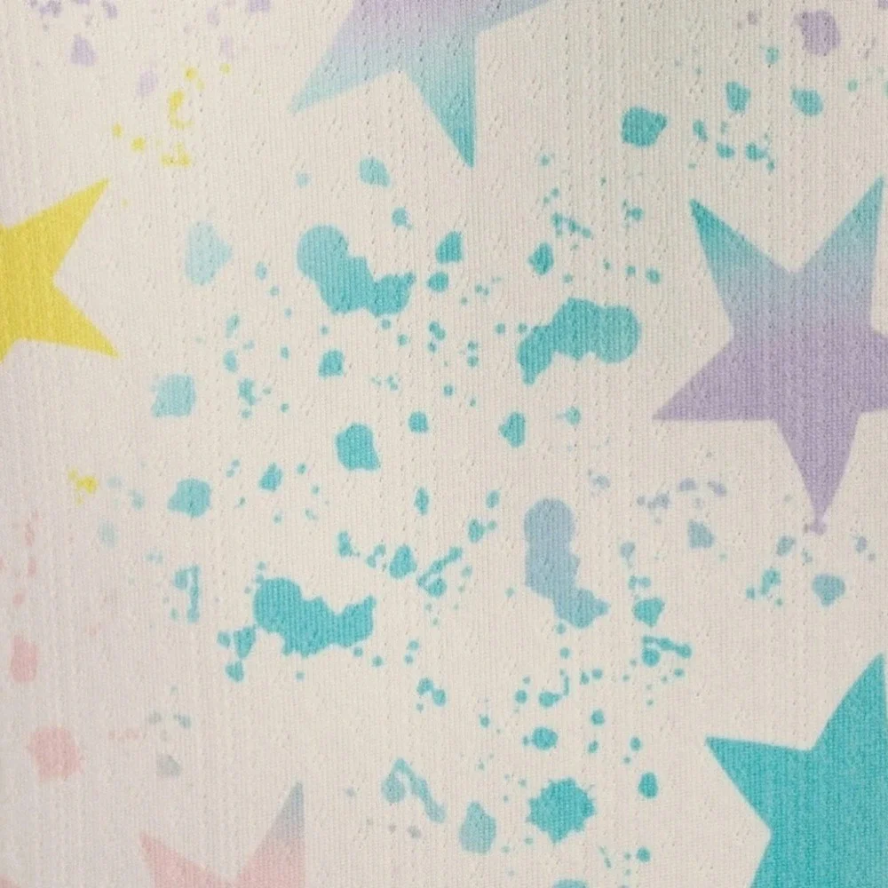 PJ‎ SALVAGE Medium Cozy Pastel Star Splatter Long Sleeve Pajama Top Loungewear